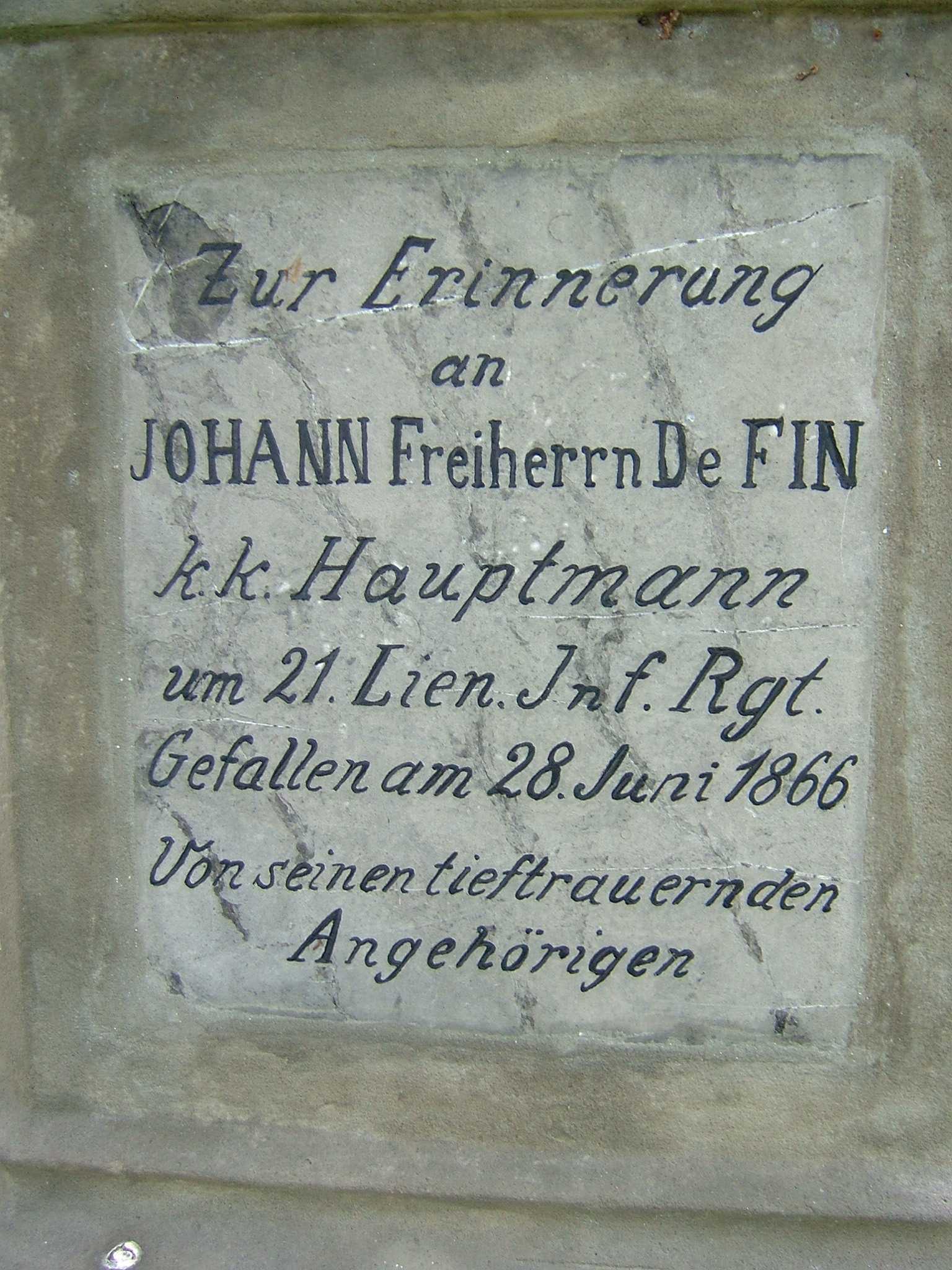 Rakouský setník Johann de Finn