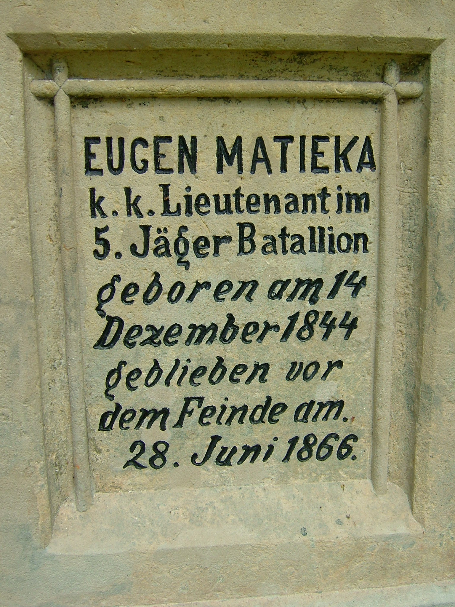 Rakouský poručík Eugen Matieka