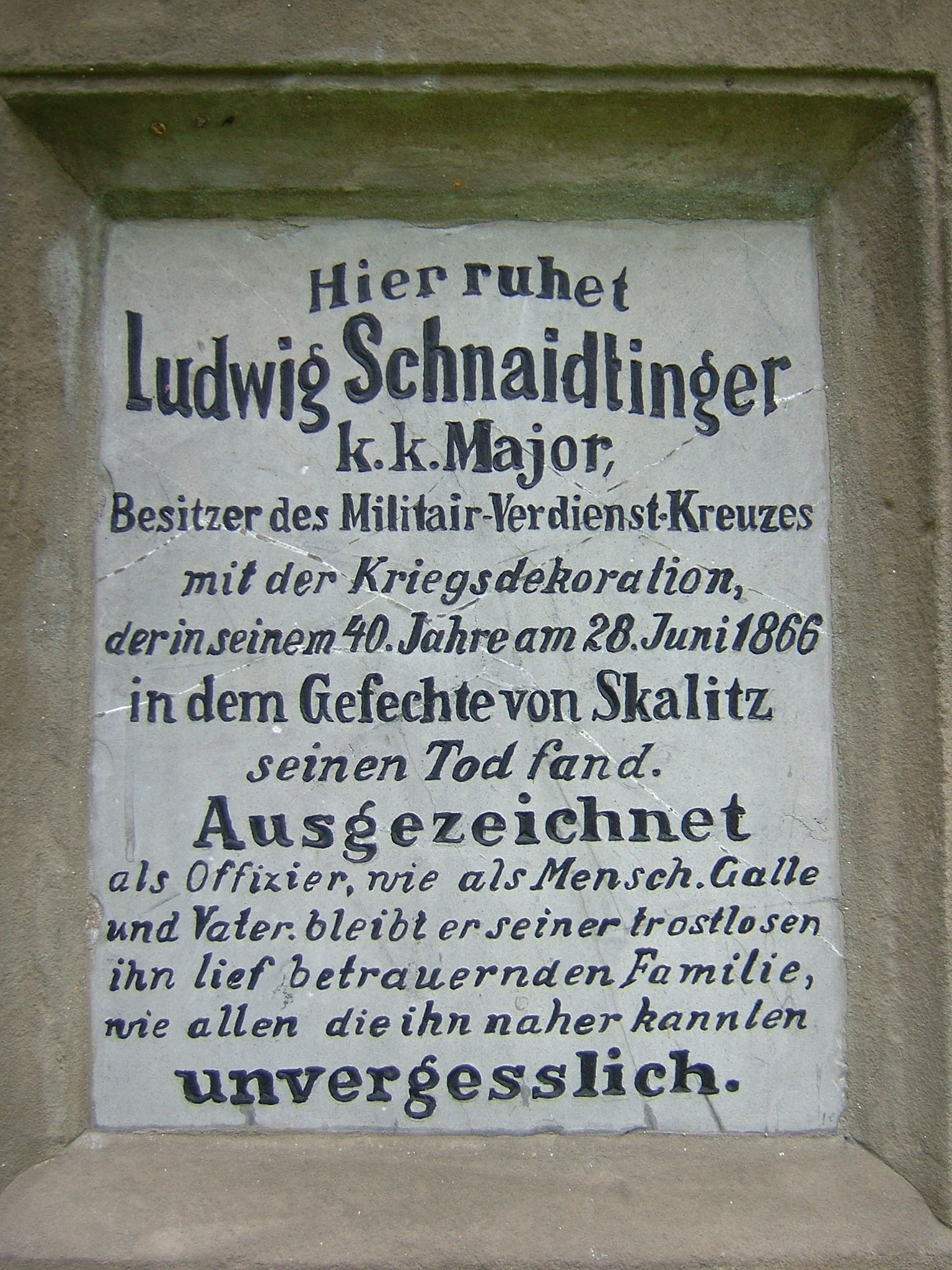Rakouský major Ludwig Schnaidtinger