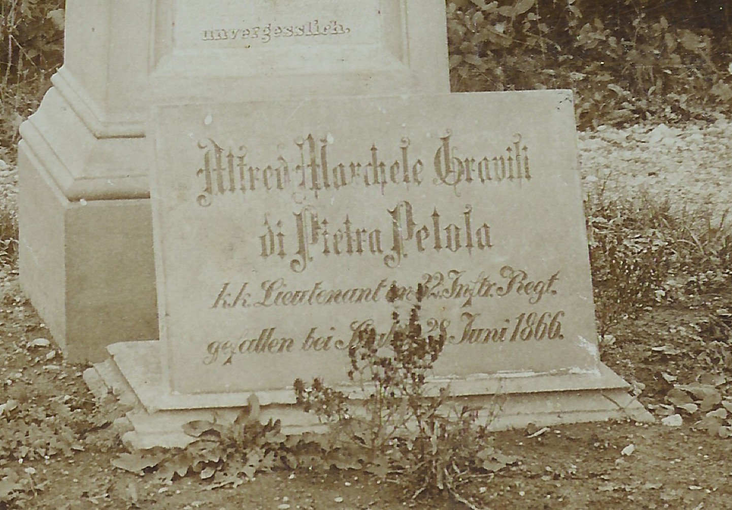 Rakouský podporučík Alfred marchese von Gravisi di Pietra Pelasa